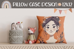 Cartoon Flowers Pillow Design, Girl Pillow Template Product Image 1