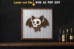 Halloween Bat Skull SVG laser cut file for Glowforge Product Image 1