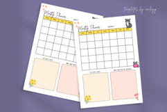 Cute Monthly Planner Template | Canva Editable Monthly Plan Product Image 1