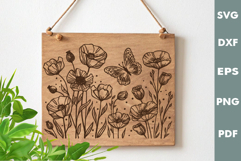 Wildflowers SVG, Laser Engraving files for Cutting board Product Image 2