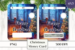 Christmas Fireplace Money Card, Christmas Money Card Design Product Image 1