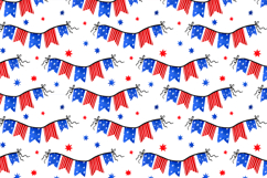 4th of July Clipart Patriotic Digital Paper Seamless Pattern Product Image 3