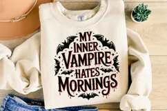 My Inner Vampire Hates Morning Svg | Halloween | Shirt Svg Product Image 2