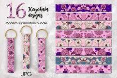 Glitter Modern Flowers | Wristlet &amp; key chain design bundle Product Image 1