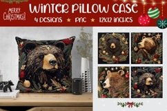 Christmas Bear Pillow Case Designs, Christmas Pillowcase PNG Product Image 1