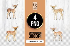 Cute Baby Deer Watercolor Clipart Sublimation PNG Product Image 1