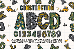 Construction Alphabet Clipart, construction letters doodle Product Image 1