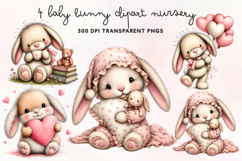 Baby Bunny Clipart Nursery PNG Product Image 1