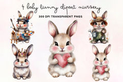 Baby Bunny Clipart Nursery PNG Product Image 1