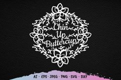 Chin Up Buttercup Papercut SVG Product Image 1