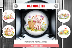 Car Coaster Picnic with Farm Animal Product Image 1