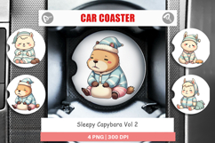 Car Coaster Sleepy Capybara Product Image 1