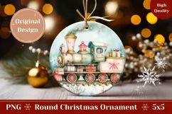 Cartoon Christmas Ornament, Christmas Train Ornament PNG Product Image 1