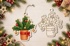 Christmas Pot Ornament Laser Scoring and Engraving Product Image 3