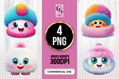 Adorable Fluffy Pom Hat Face Clipart Sublimation PNG Product Image 1