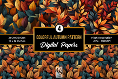 Autumn Leaves Pattern Digital Paper Product Image 1