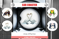 Avian Bird Couples Car Coaster Product Image 1