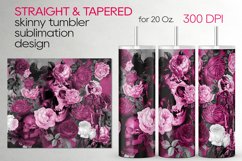 Gothic skull floral | Straight &amp; Tapered Skinny tumbler, PNG Product Image 1