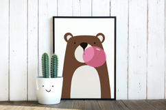 Woodland nursery bear Wall Art Print Product Image 1