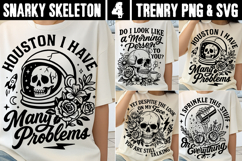 Snarky Skeleton PNG SVG Trendy Sarcasm Skull Product Image 1