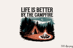 LIFE IS BETTER BY THE PNG, Retro Camping Sublimation PNG Product Image 2
