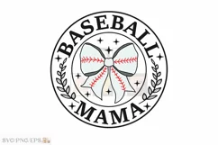 Bow Game Day Png Coquette Baseball Mama SVG T-shirt Design Product Image 1