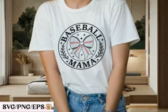 Bow Game Day Png Coquette Baseball Mama SVG T-shirt Design Product Image 3