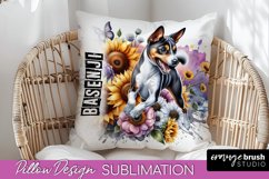 Dog Pillow Cover - Dog Mom Floral Pillow Sublimation Product Image 1