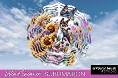 Basenji Wind Spinner Dog Sublimation Floral PNG Product Image 1