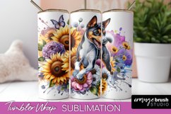 Basenji Floral Tumbler Wrap Dog Mom Product Image 1