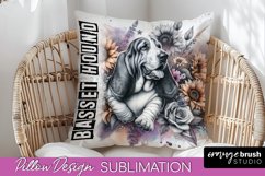 Dog Pillow Cover - Dog Mom Floral Pillow Sublimation Product Image 1