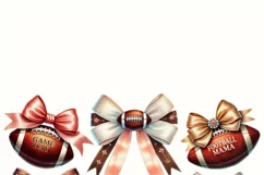 Coquette Bows Football PNG, Sublimation Design, Retro Product Image 2