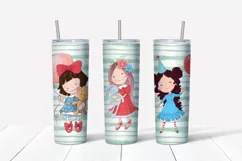 Cute Girl Skinny tumbler wrap design Product Image 2