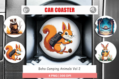 Car Coaster Boho Camping Animals Product Image 1