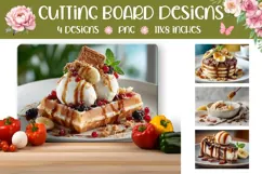 Waffles Cutting Board, Pancake PNG, Food PNG Product Image 1