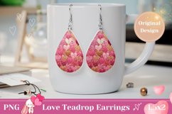 Glitter Heart Teardrop Earrings, Valentine Earring Design Product Image 1