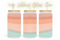 Watercolor Coffee 16oz Libby Glass Can Tumbler Wrap Product Image 1