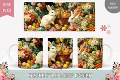 Floral Easter Mug Design, Easter Animals Mug Template Product Image 1