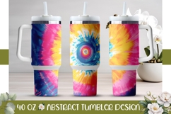 Tie Dye Tumbler Sublimation, Swirl 40 Oz Tumbler Wrap Design Product Image 1