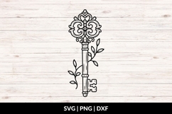 Hand Drawn Ornate Key SVG - Halloween SVG Product Image 1