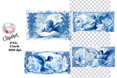 Vintage, Blue, Victorian, Overlay, Ephemera, PNG, Clipart Product Image 1