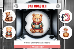 Winter Critters &amp; Sweets Car Coaster Product Image 1