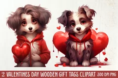 Cute Valentine Dog Clipart, Valentines Day Dog Clipart Product Image 1