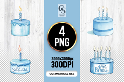 Blue Birthday Cake Clipart Sublimation PNG Product Image 1
