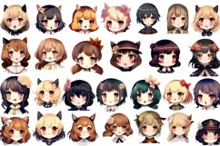Kawaii clipart, Chibi clipart, 27 PNG Digital download Product Image 1