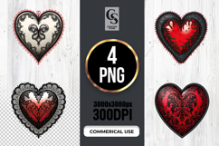 Gothic Ornate Heart Love Clipart PNG Product Image 1