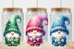 16oz Libbey Glass Can Tumbler Cute Gnomes Coffee Lover Product Image 1