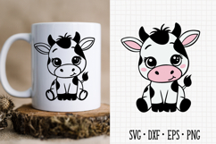 Baby Cow svg|Baby Dairy cow clipart|Flower Cow svg Product Image 2