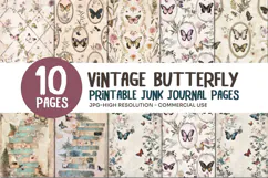 Vintage Butterfly Junk Journal Pages Product Image 1