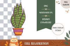 Hand Drawn Fall Illustration, Cartoon Home Plant PNG Product Image 1